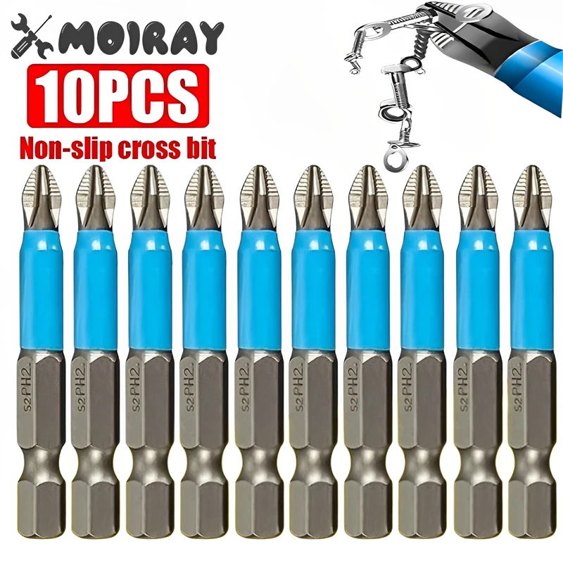 5/10Pcs 50mm PH2 Cross bit drill Head Screwdriver Bits Hand Tools Anti Slip Electric Hex Shank Magnetic Screwdriver Drill Bit