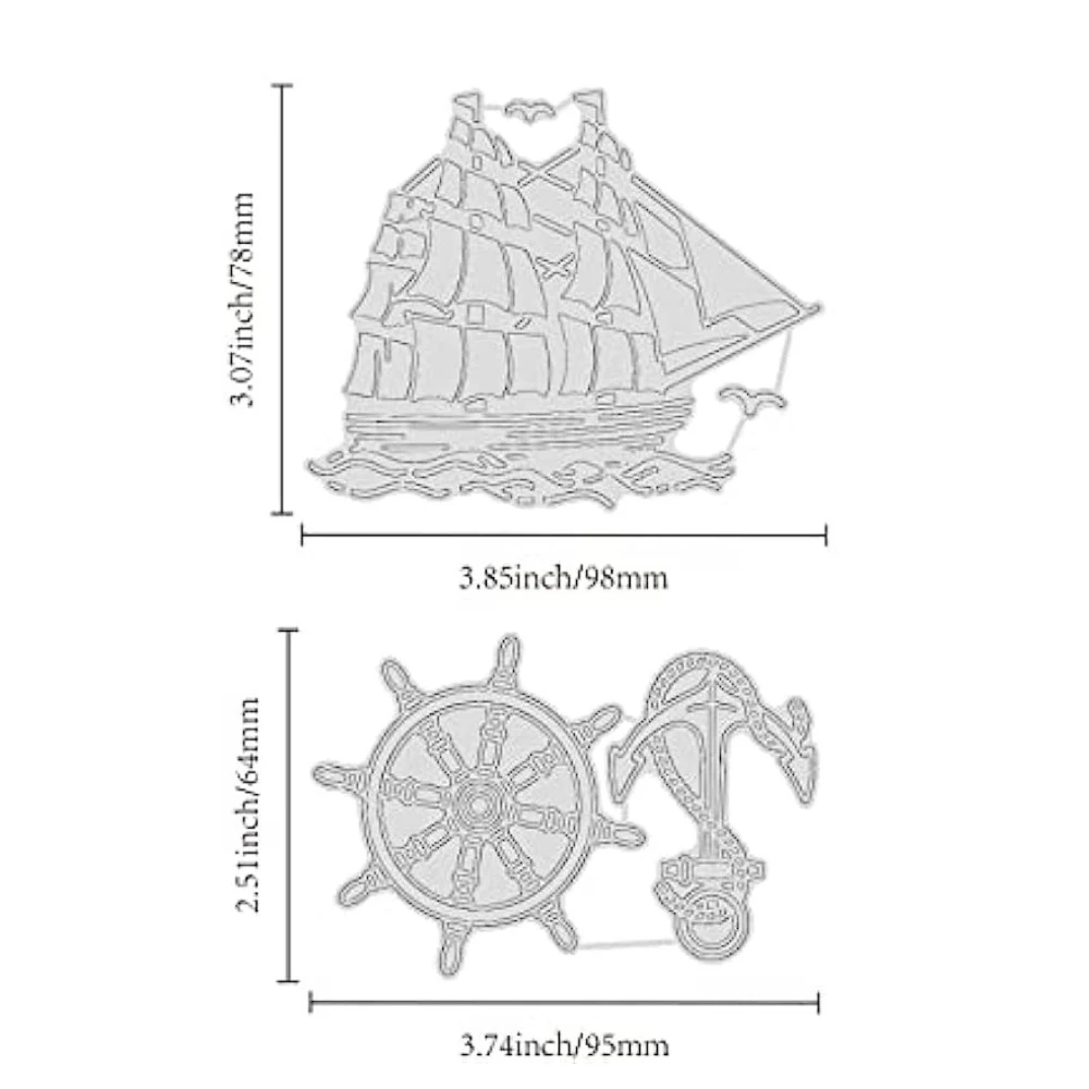 帆船の形をした2枚,手工芸品用のグリーティングカード,部屋の装飾,スクラップブッキング,理想的なグリーティングカード