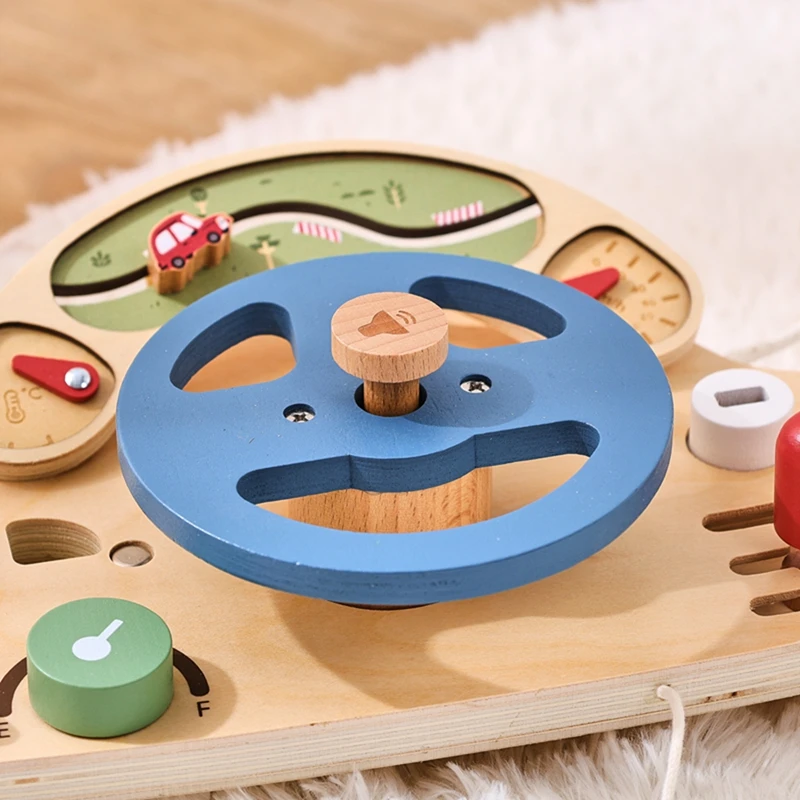 Montessori Steering Wheel Wooden Busy Board Games Baby Toys 0 12 Months Education Toys for Kids Toy Toddler Toys Gifts Baby