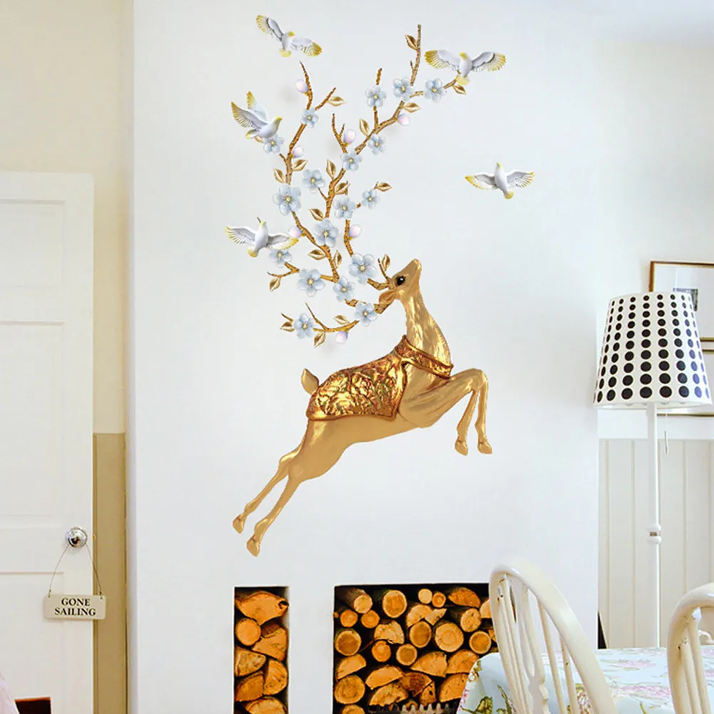Deer Wall Decor Living Room Sticker Bathroom Stickers Home Decoration Door Animal Decals Background
