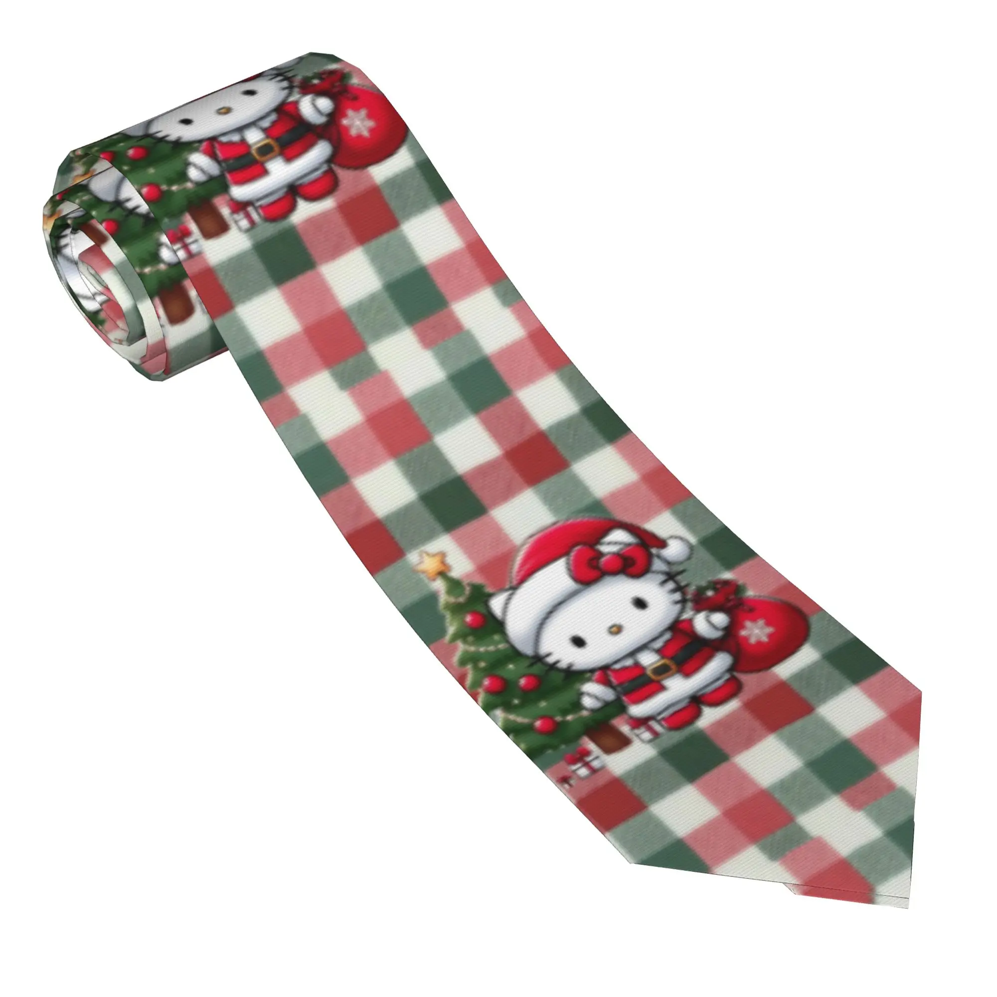 

Hello Kitty Happy Christmas Neckties Unisex Polyester 8 cm Silk Classic Neck Tie for Men Accessories Cravat Wedding Gift