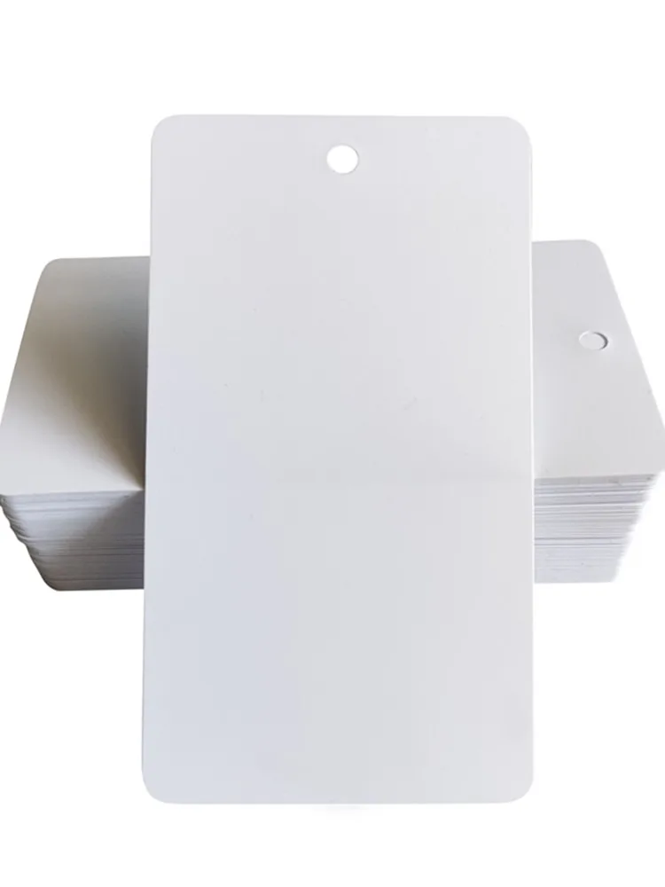 100 szt. 4 Rozmiary Okrągłe Kwadratowe Grube PVC Chromowane Metki Wiszące Etykiety na Ubrania Buty Torby Prezentowe Metki Prezentowe 5x5 cm 5x9 cm — zdjęcie 2