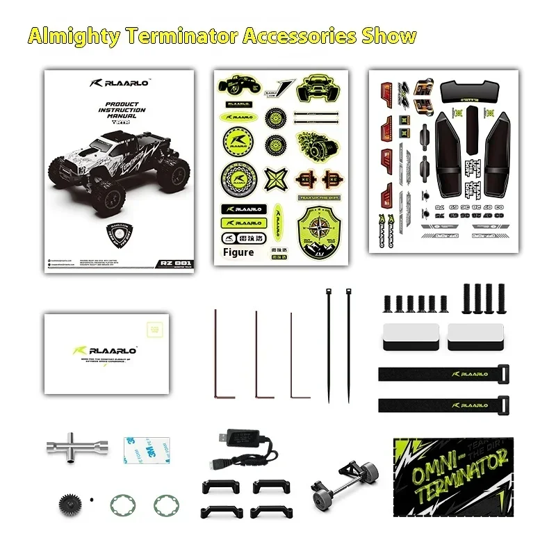 Rlaarlo 1/10 All-round Terminator Afstandsbediening Voertuig Rc Borstelloze Vierwielaandrijving Terreinwagen Model Speelgoed jongen Gift