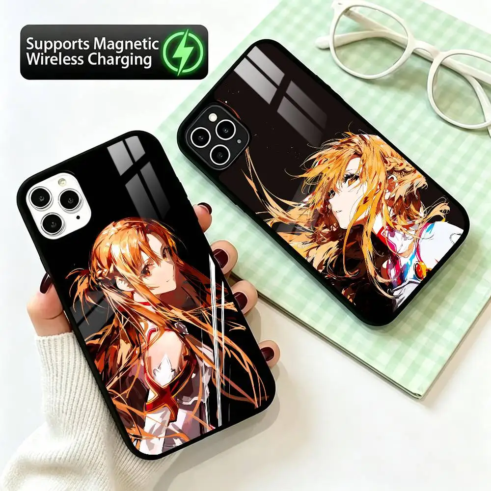 Anime Sword Art Online Asuna  Phone Case For iPhone17,16,15,14,13,12,11 Plus,Pro Supports Magnetic Wireless Charging