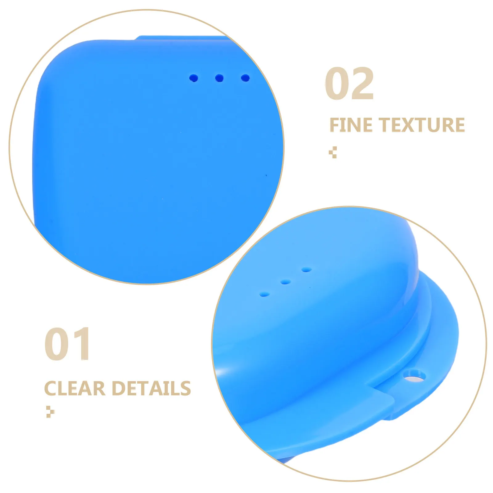 12Pcs Retainer Storage Box Light Blue with Ventilation Holes Leakproof Denture Organizer Travel Oral Appliance Case