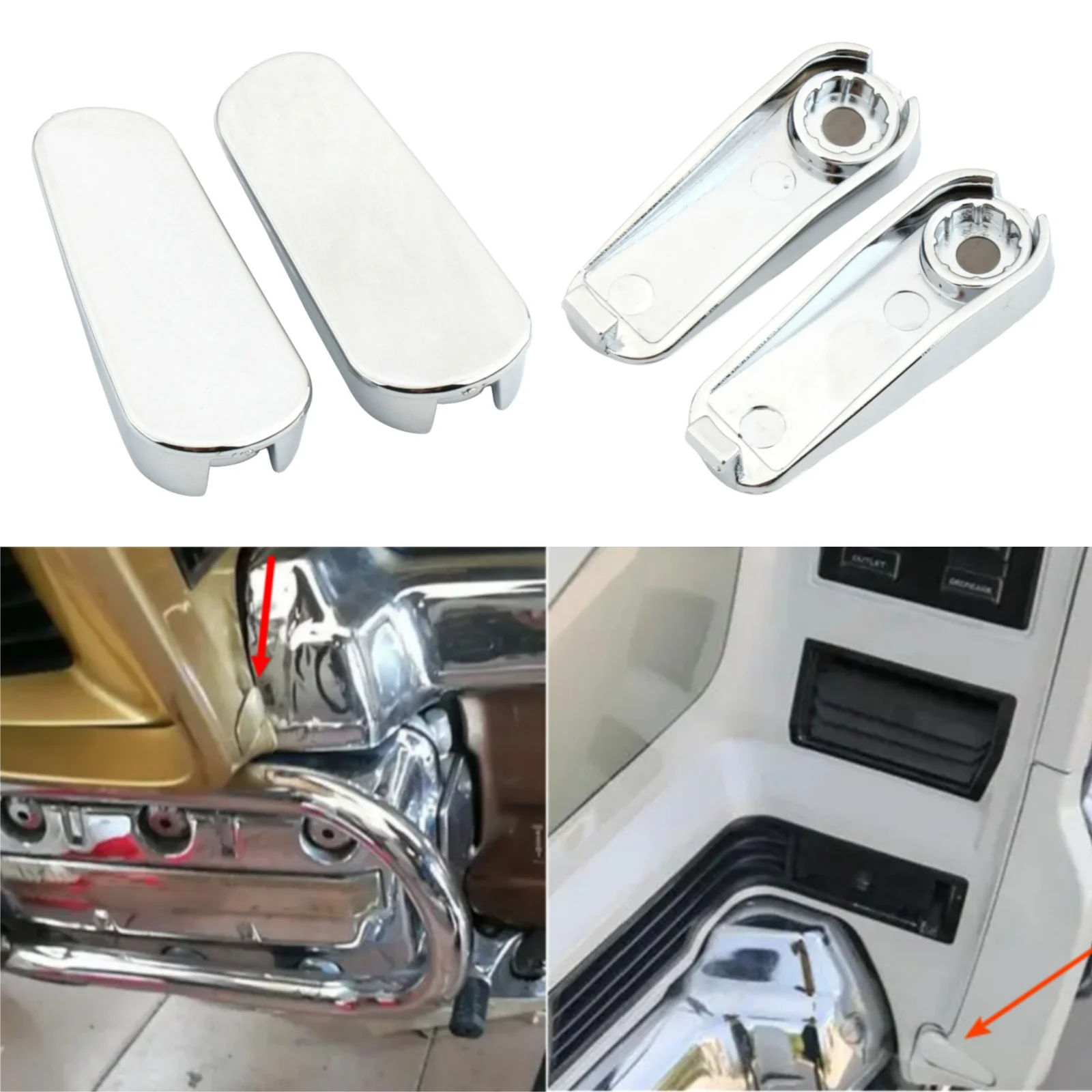 Motorcycle Lower Corner Plugs ABS Chrome Frame Cover Decoration Accessories For Honda Goldwing GL 1500 GL1500 1988-2000