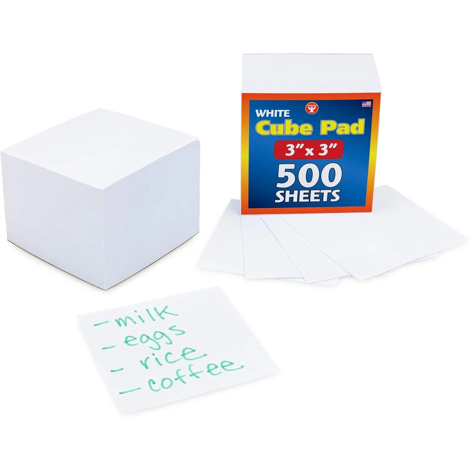 

3 Inch Square Note Paper Cube 500 Sheets White Non-Sticky Memo Pad For Office School Supplies