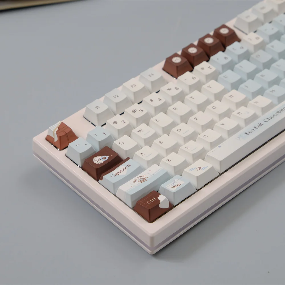 151 Keys Sea Salt Chocolate Keycaps Dye Subb PBT Keycap Cherry Profile Key Cap For MX Mechanical Keyboard 2.25U 2.75U ISO Enter
