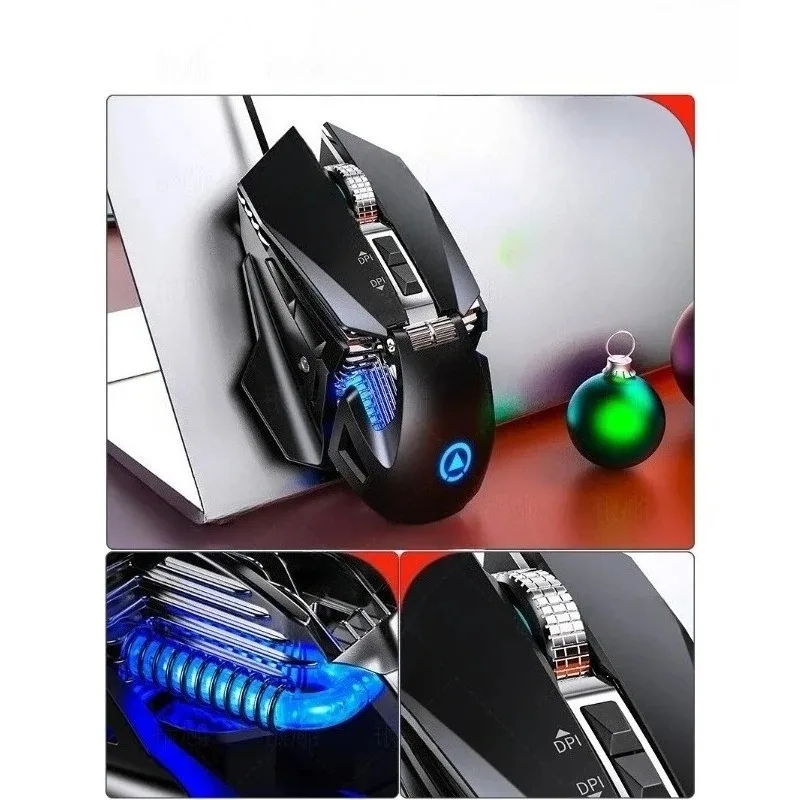 G10 Wired Mechanical Mouse RGB Backlit 200-7200DPI 6000FPS Macro Programming Gaming Mouse with Anti Interference Magnetic Ring