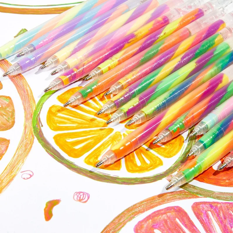 6/18 ألوان جل مجموعة أقلام تغيير لون أقلام حبر جاف لكتابة تلوين الكتابة على الجدران Kawaii القرطاسية مكتب اللوازم المدرسية #6
