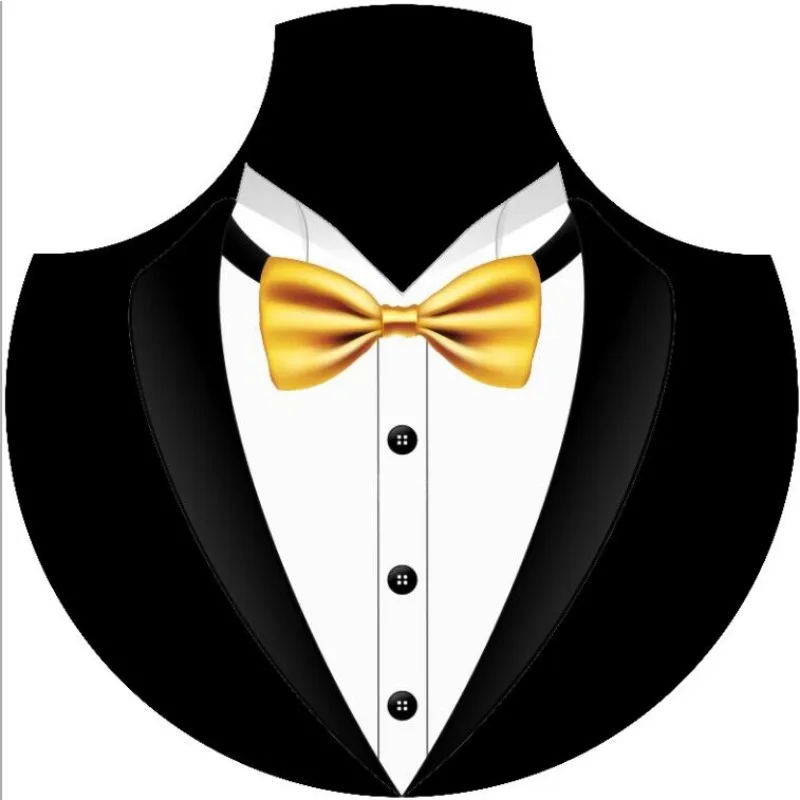 6x6ft White Black Business Suit Bow Tie Tuxedo Tailcoat Birthday Custom Photo Seamless Background Backdrop Vinyl 180cm x 180cm