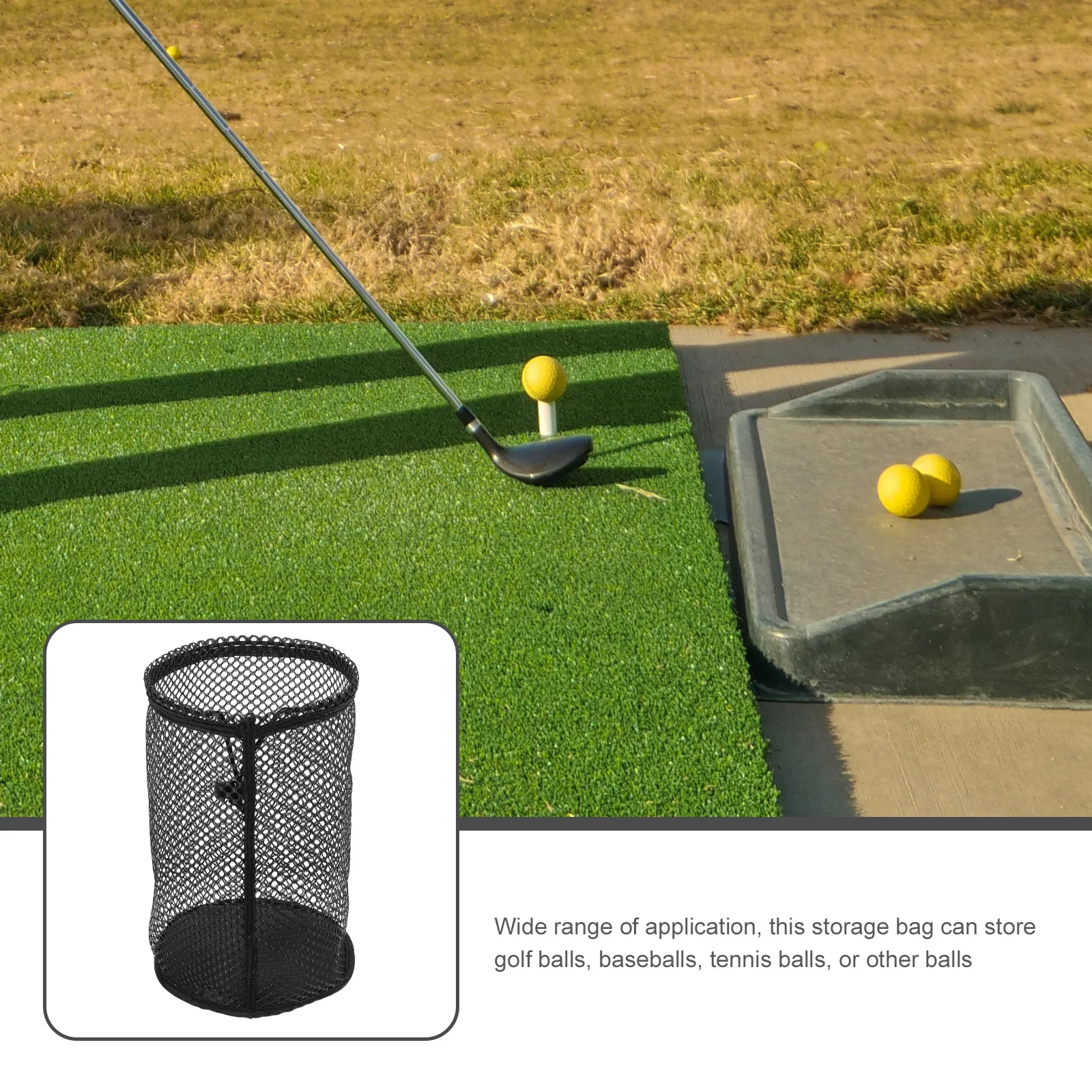 

Golf Ball Mesh Storage Bag Drawstring Nylon Durable Pouch for Tennis Baseball Sports Equipment Organizer Golf Ball Picking Bag