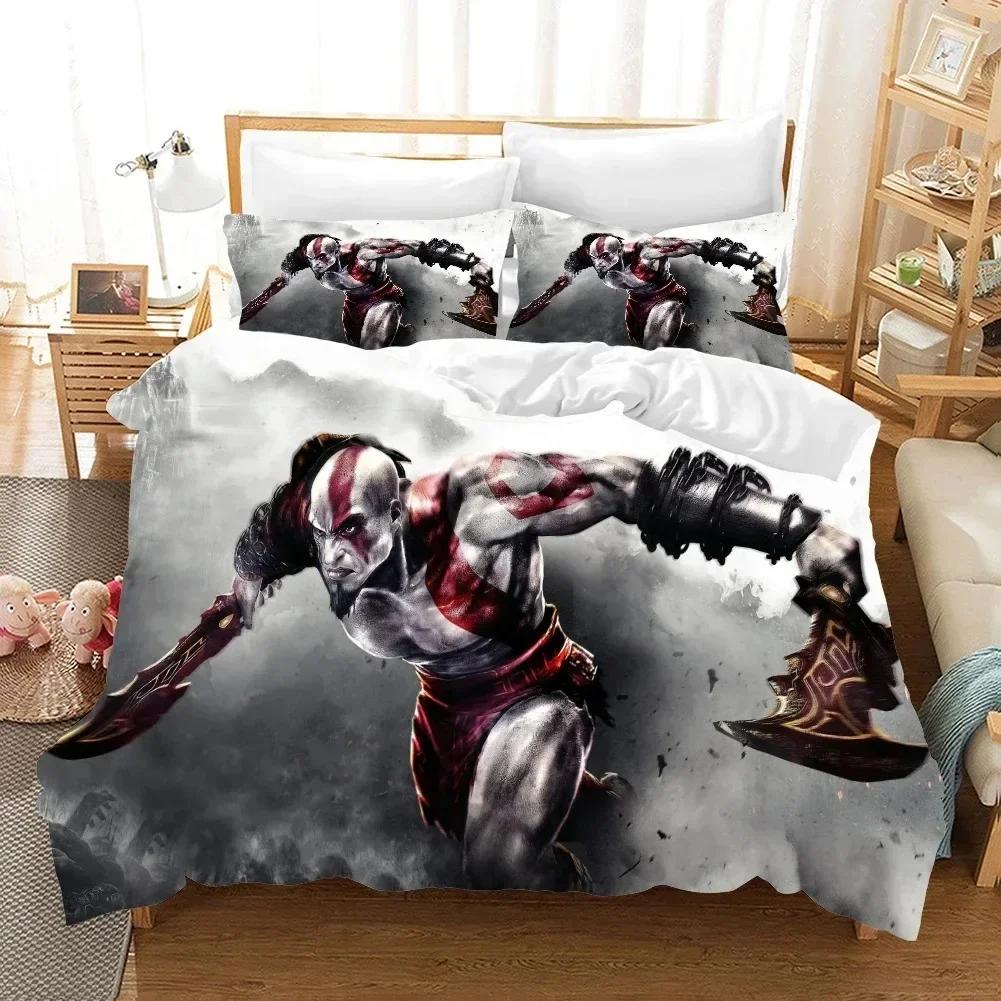 

3D Digital Game God of War Print Bedding Set Game Handle Print Design Duvet Cover Sets USAUEURU SingeTwin Full Queen King Size