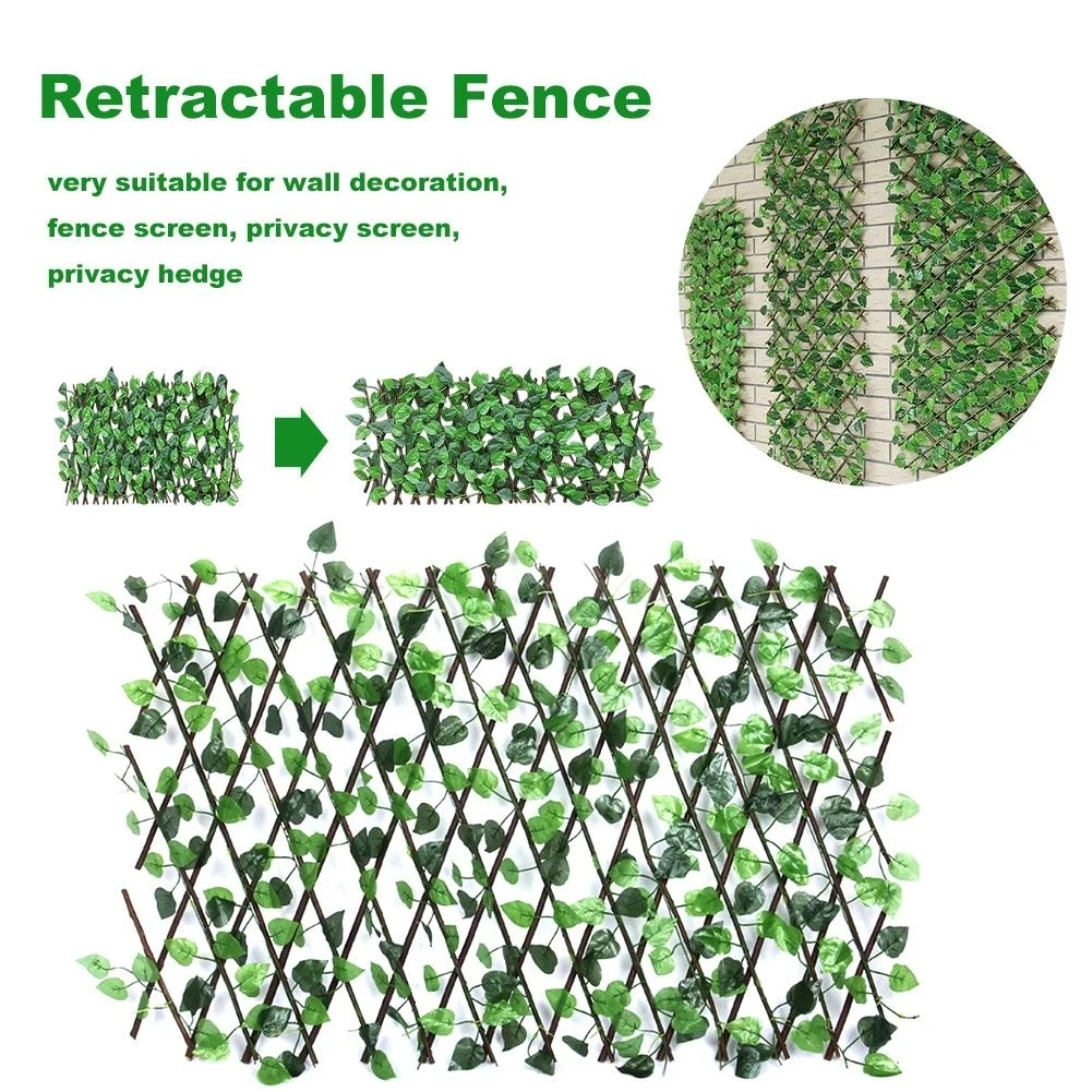 Versenkbare Künstliche Garten Spalier Zaun Ausbau Faux Ivy Privatsphäre Zaun Holz Reben Klettern Rahmen Gartenanlage Decor