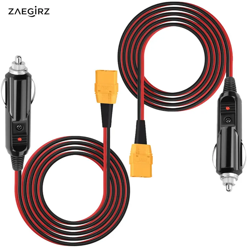 2 PCS 1.5m/5Ft Car Cigarette Lighter to XT90 Adapter Cable for Bluetti AC200 SolarPlay Q2501 AFERIY P210 Portable Power Station.