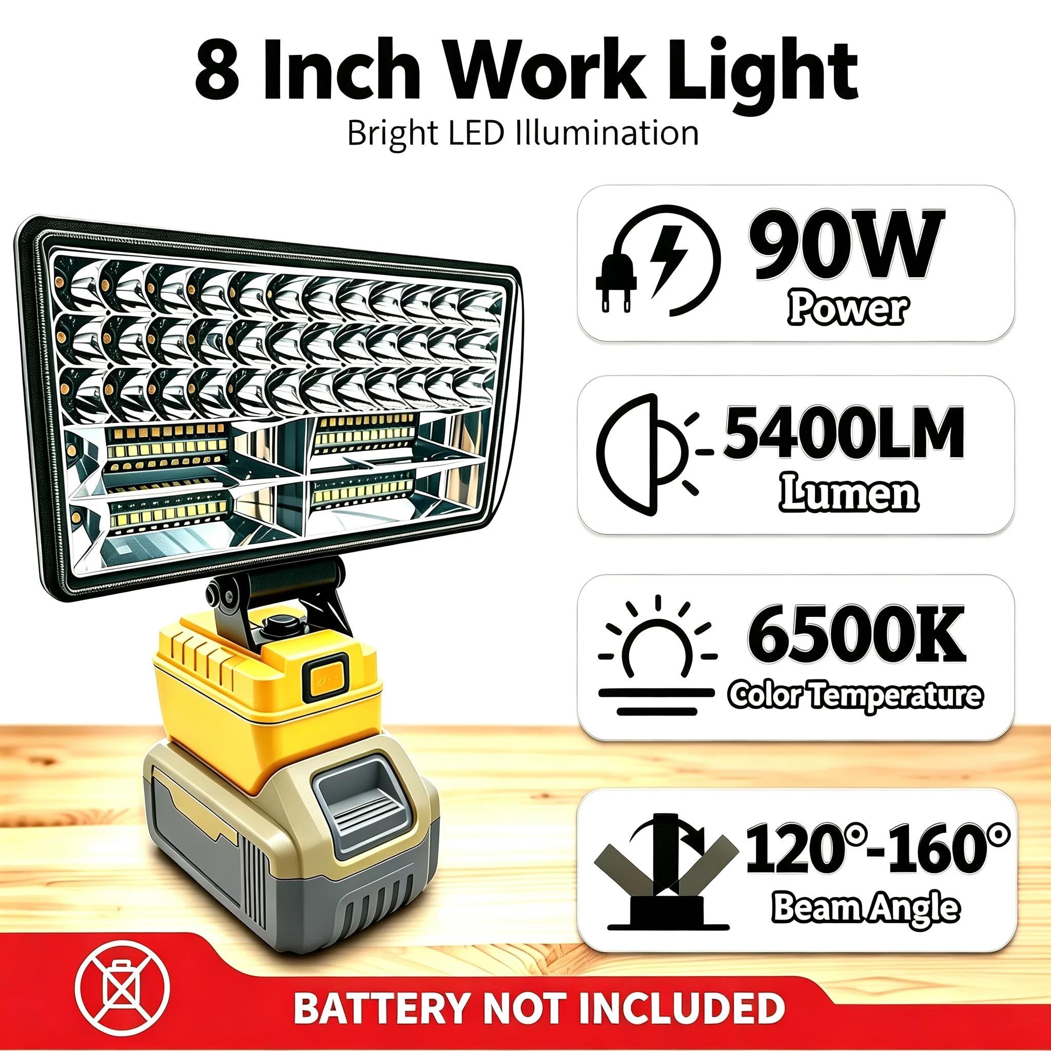 Outdoor Lighting Jobs - 20V MAX LED-werklamp, draadloze schijnwerper met