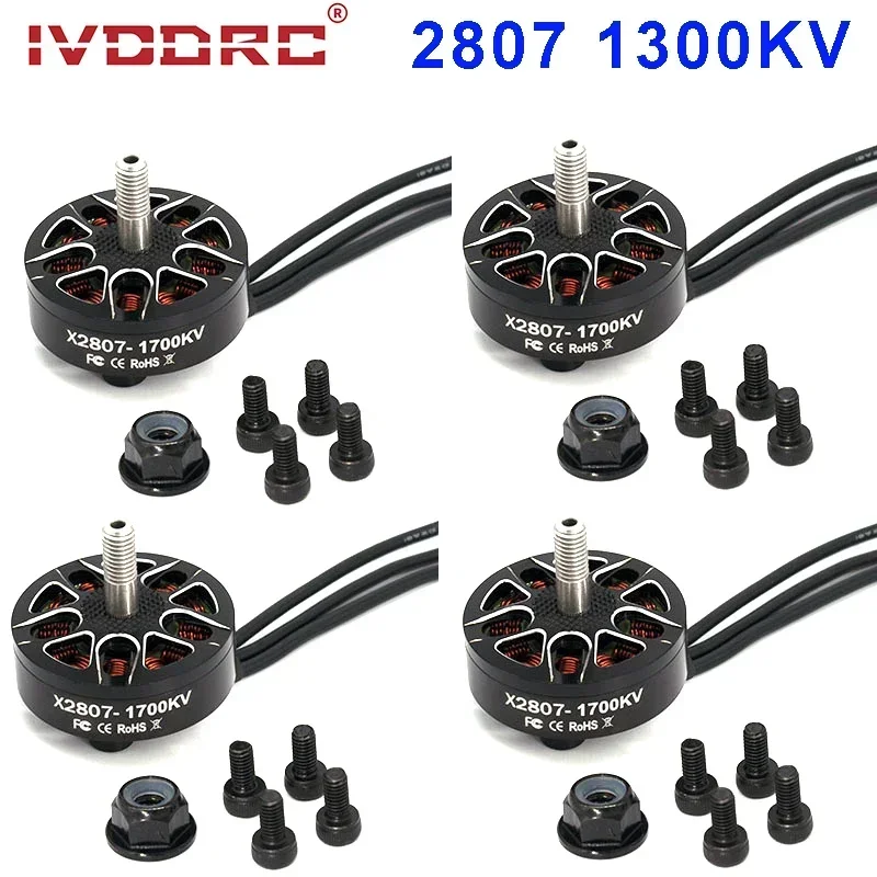 4pcs IVODRC 2807 Brushless Motor X2807 1300KV 2-6S 4mm Bearing Shaft Motor for RC FPV Racing Drone Multicopter DIY Upgrade Parts