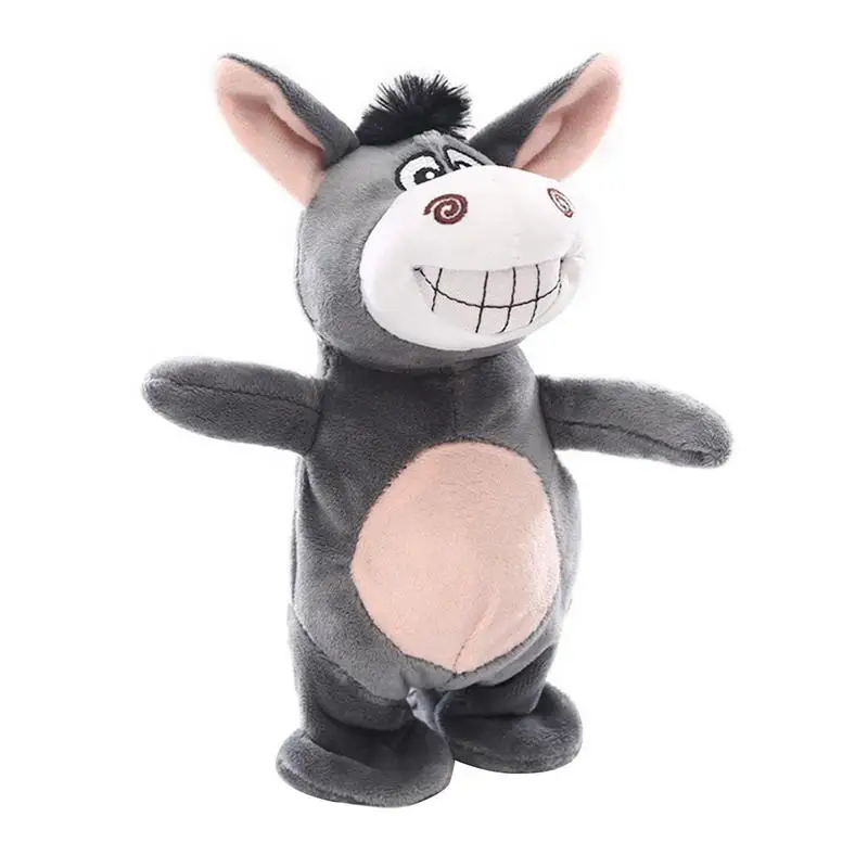 Electric Singing Animal Donkey Plush Toy Parent-child Interactive Musical Development Robot Model Action Figure Toy For Kids