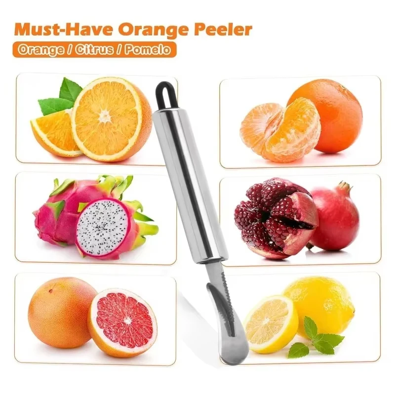 Stainless Steel Orange Peeler Home‑Use Reusable Zigzag‑Shovel Citrus Peeling With Handle Lemon Peeler Creative Cutter New 2026