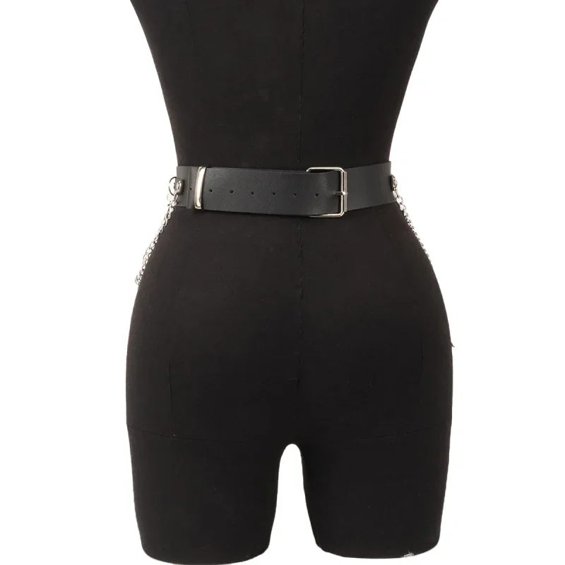 고딕 벨트 여성용 와이드 벨트 체인 술 초승달 액세서리 휴일 파티 착용에 적합