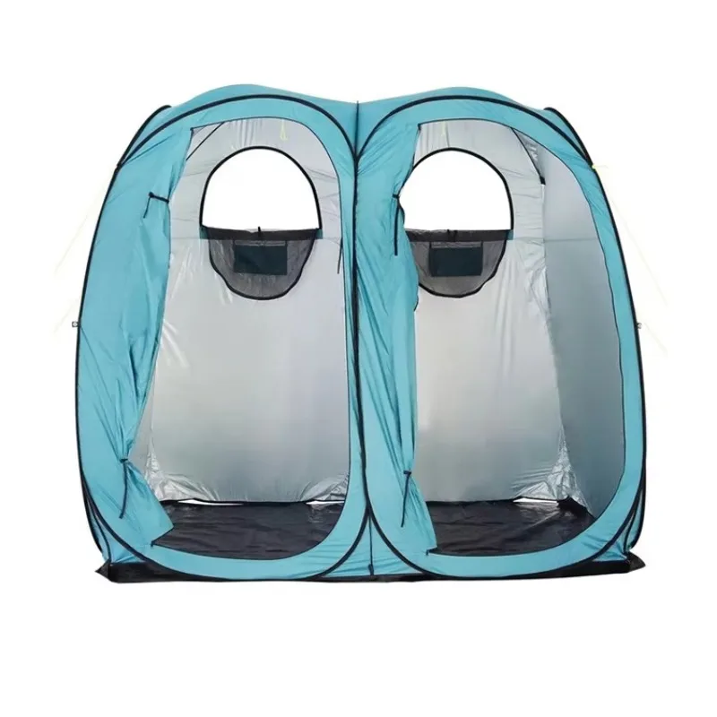 Pop-up Outdoor Camping Bathroom Two-Room Privacy Shower Tent Camping with Storage Bag