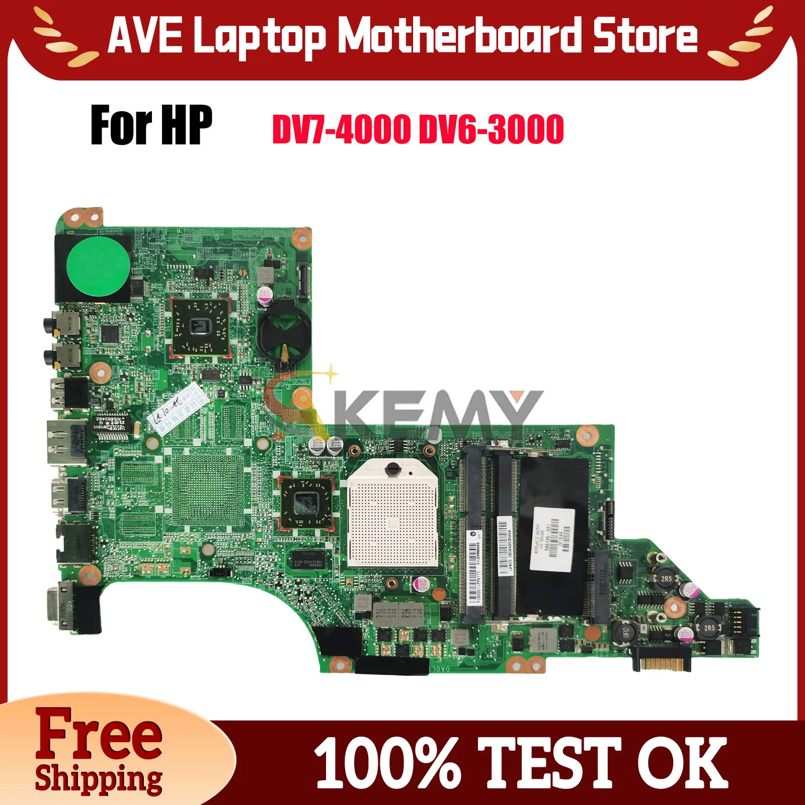 

DA0LX8MB6D0 Laptop Motherboard For HP Pavilion DV7 DV7-4000 With DDR3 605496-001 100% Fully Tested