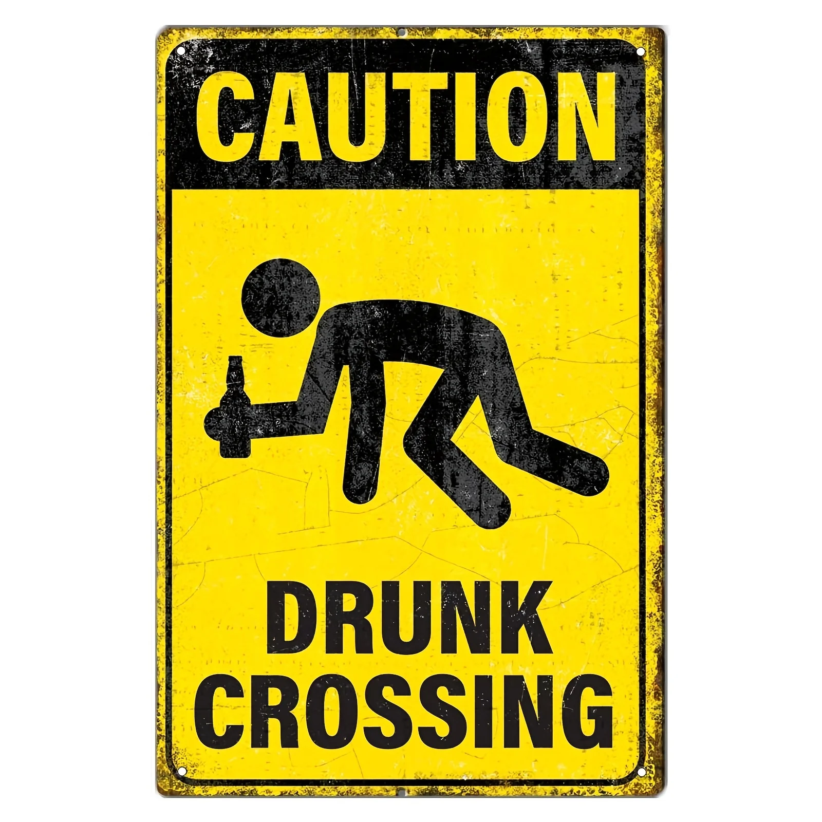1 Vintage Metal Warning Sign - Drunk Driving Sign, Humorous Beer Theme Wall Art, 8x12 Inch Retro Bar Decor, Suitable Home
