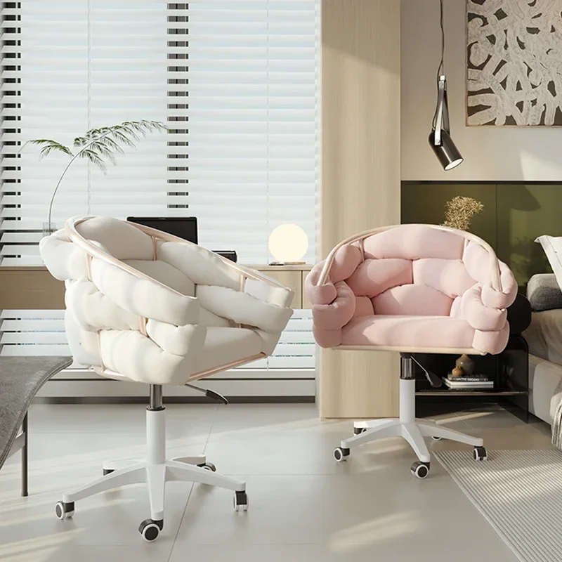 Nordic Luxury Makeup Chair Accent Swivel Relax Bedroom Dining Chairs Dresser Italian Design Home Furniture Muebles Hogar FYMC