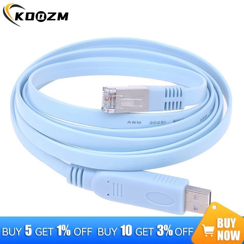 1,8 m USB zu RJ45 USB zu RS232 seriell zu RJ45 Cat5 Konsole Adapter Kabel Kabel für Cisco Router neu