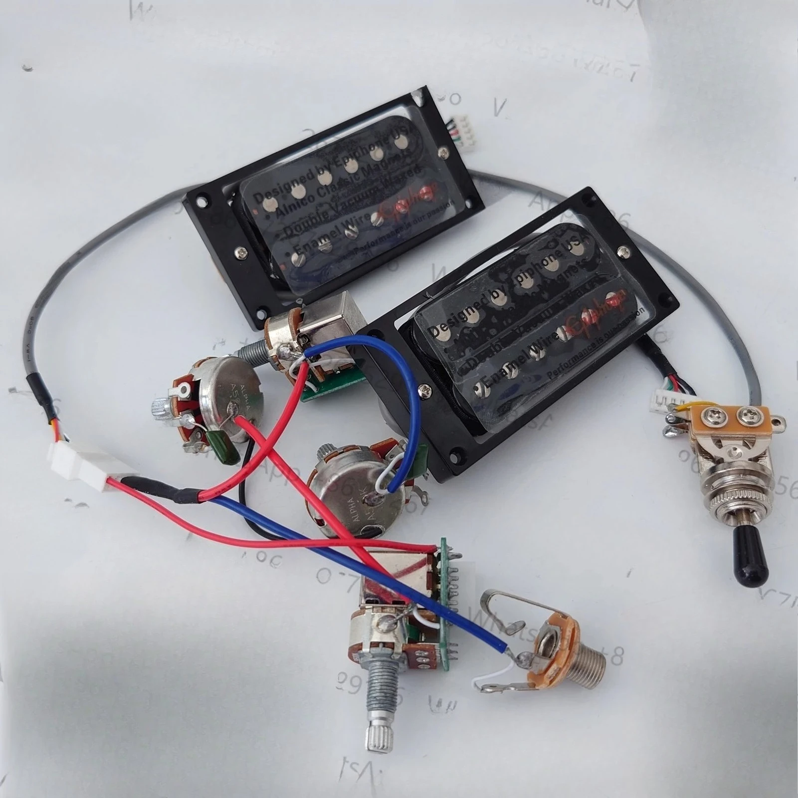 

Guitar Pickups Humbucker Pickups Set with 2V2T 4C Push Pull Wiring Harness For SG Guitar Replacement Parts
