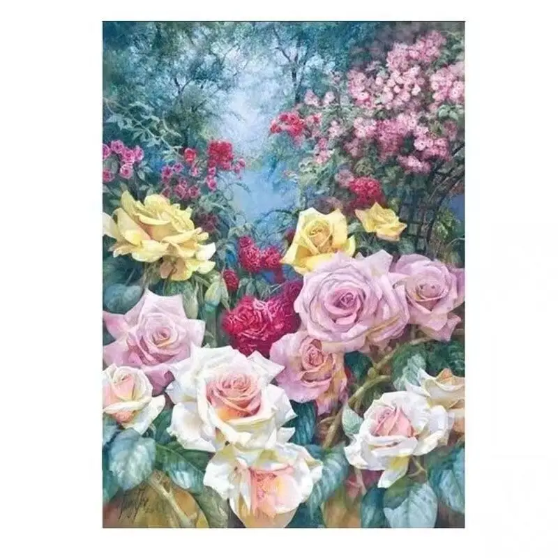 65X85cm 9CT Flowers Needlework,Printed Cross stitch,Sets For Embroidery Kit Full Cross-Stitching Cotton Handmade