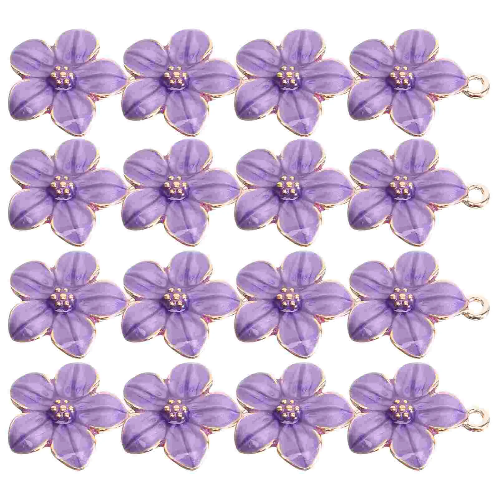 50 Pcs Cherry Blossom Pendant Jewelry Charms for Making Accessories Decorative Pendants Flower Ornaments Alloy Necklace Compact