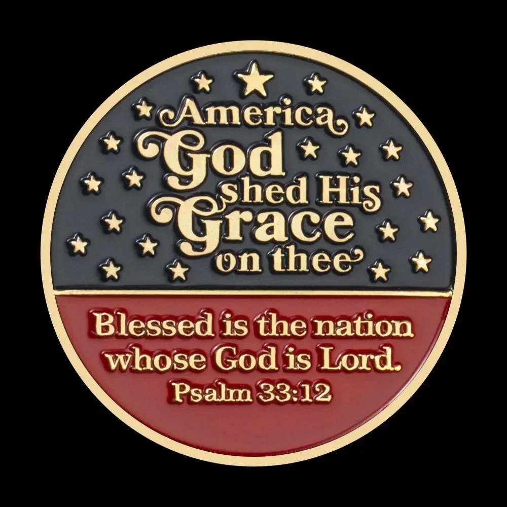 God Bless America One Nation Under God Souvenir Coin Blessed Is The Nation Whose God Is Lord Psalm 33:12 Collection Coins