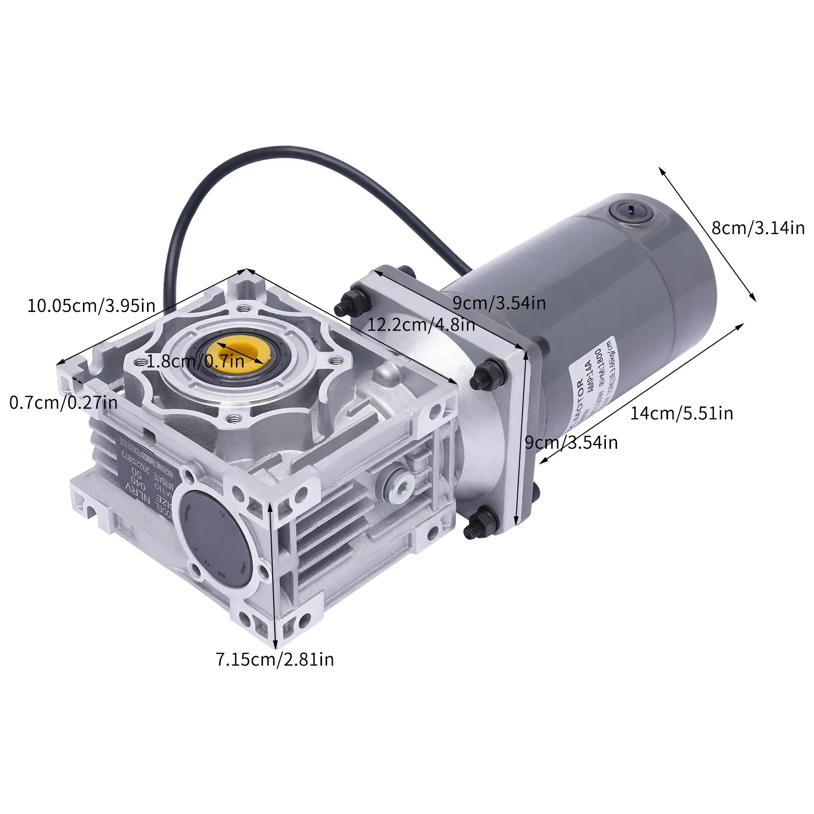 Motor de engranaje helicoidal de 12 V CC, caja de cambios reductora de engranaje helicoidal de 120 W, motor de engranaje eléctrico de 1800 RPM 50 K, motores industriales de reducción de engranajes