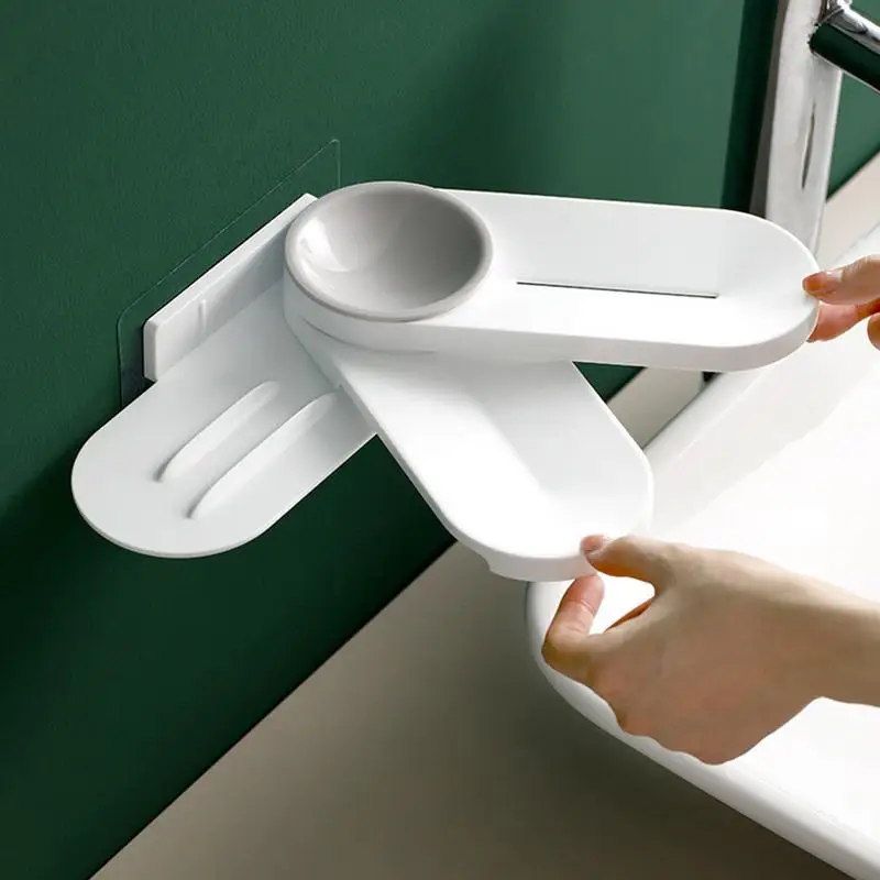 Shape 1 pcs Rotatable for Bathroom,Kitchen with Suctions Multifunction Drain Soap Box Soap Dish Bar Soap Holder Sponge Rack