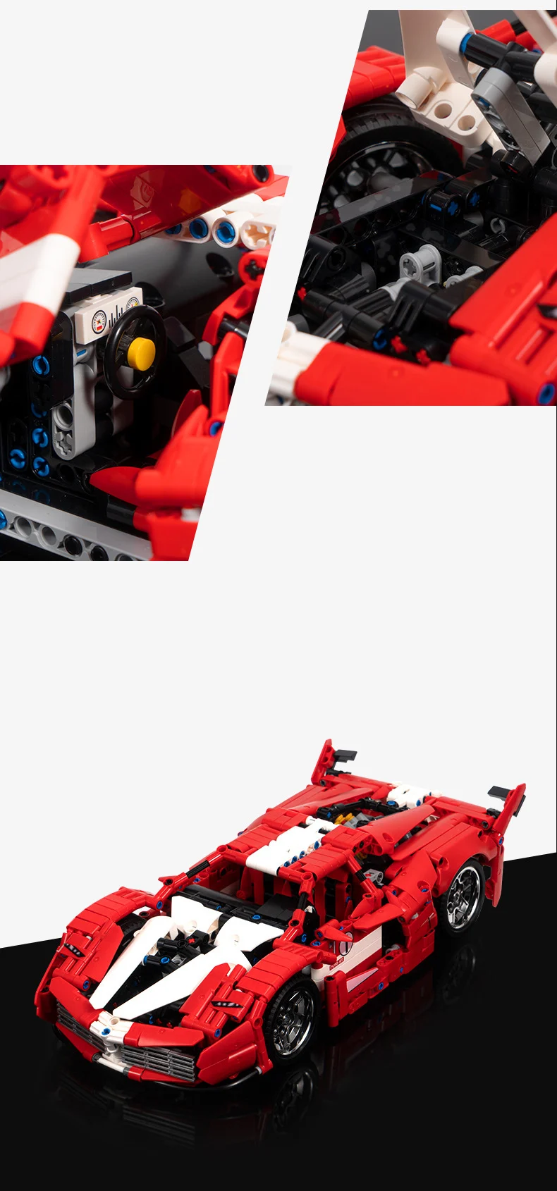 Technisches 1:14 Maßstab Rennmodell Baustein Italia Horse Fxx K Supersportwagen Fahrzeug Super Sportwagen Spielzeug Sammlerstück für Geschenke – Detail 6