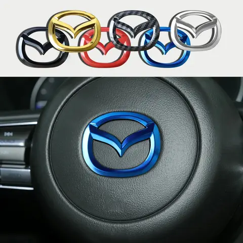 1pc ABS Car Steering Wheel Center Emblem Sticker Auto Interior For Mazda Speed MS 3 5 6 Axela Atenza CX-3 CX4 CX5 CX8 CX7 MP RX