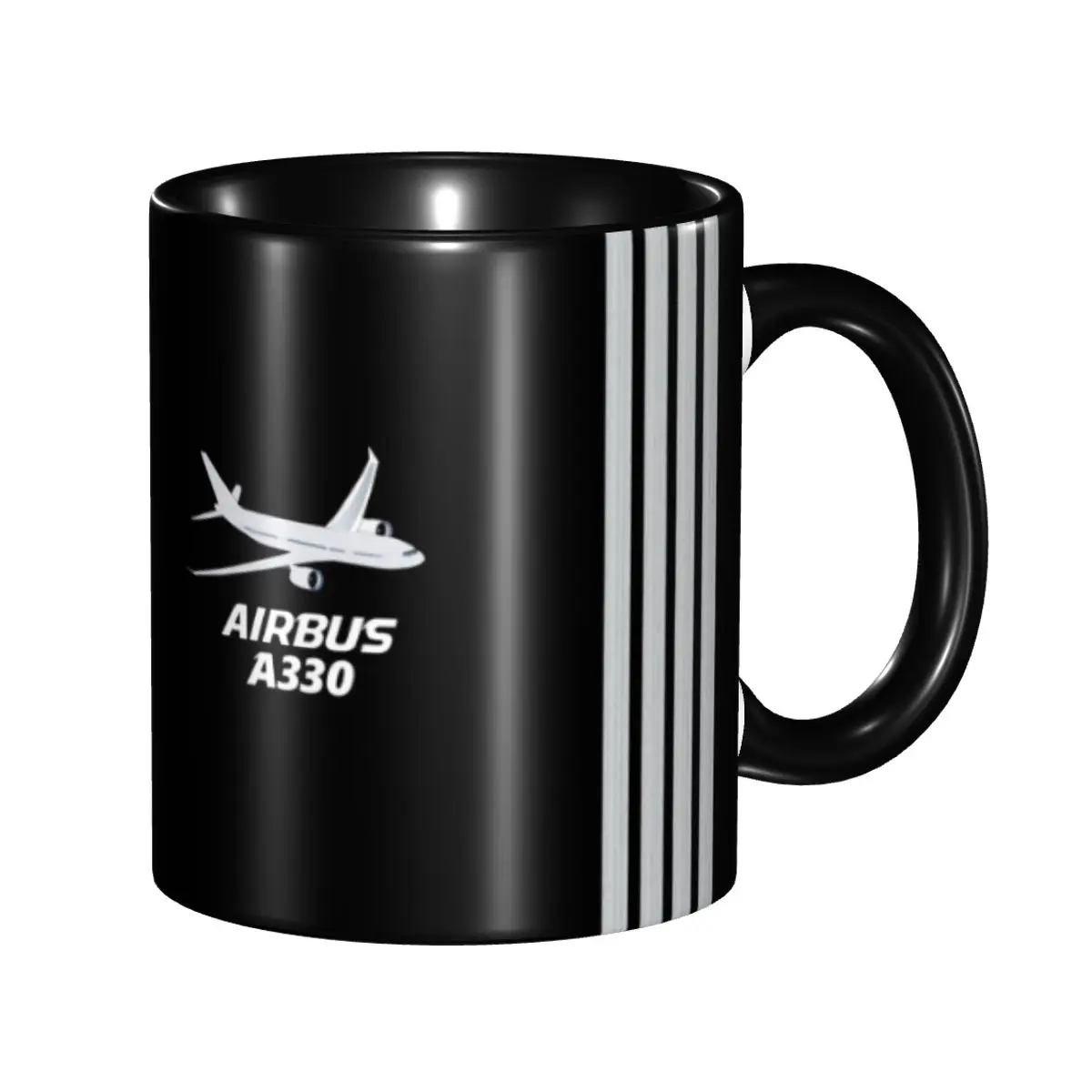 Custom Airbus A330 Captain Stripes Coffee Mugs DIY Pilot Aviation Aviator Airplane Ceramic Tea Milk Cups