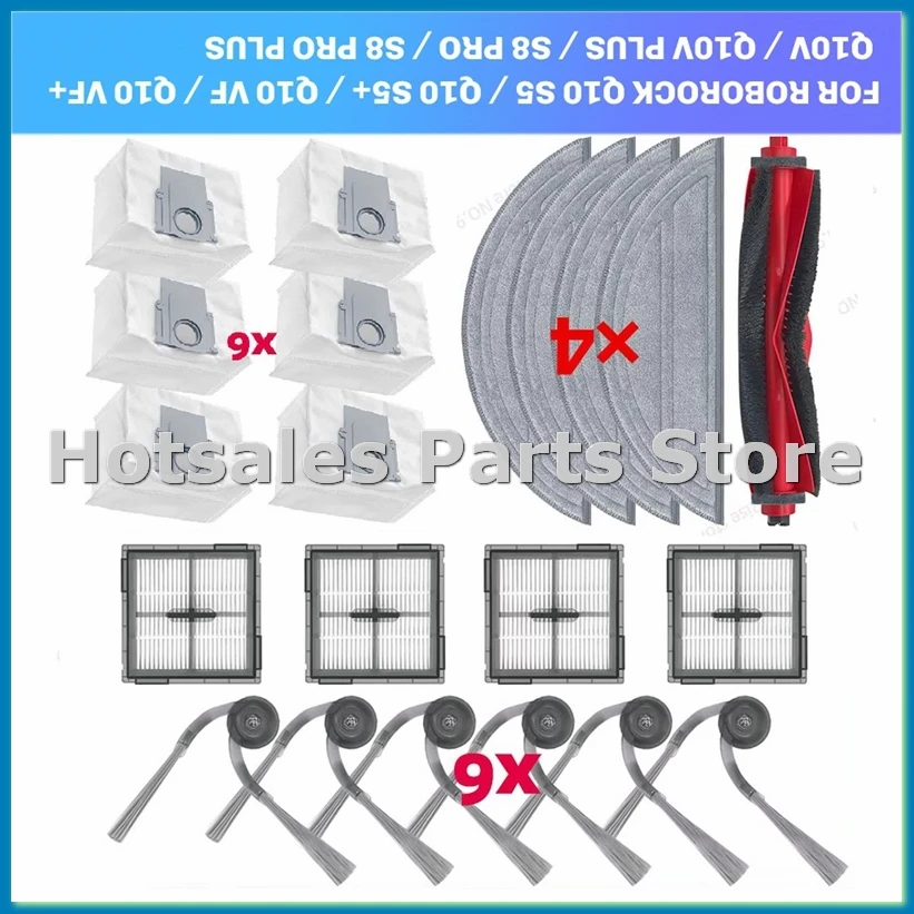 

Для Q10 S5/Q10 S5+/Q10V/Q10V+/Q10/Q10+/S8 Pro/S8: основная и боковая щетки, фильтр, салфетка для влажной уборки, мешок для сбора пыли — A57M