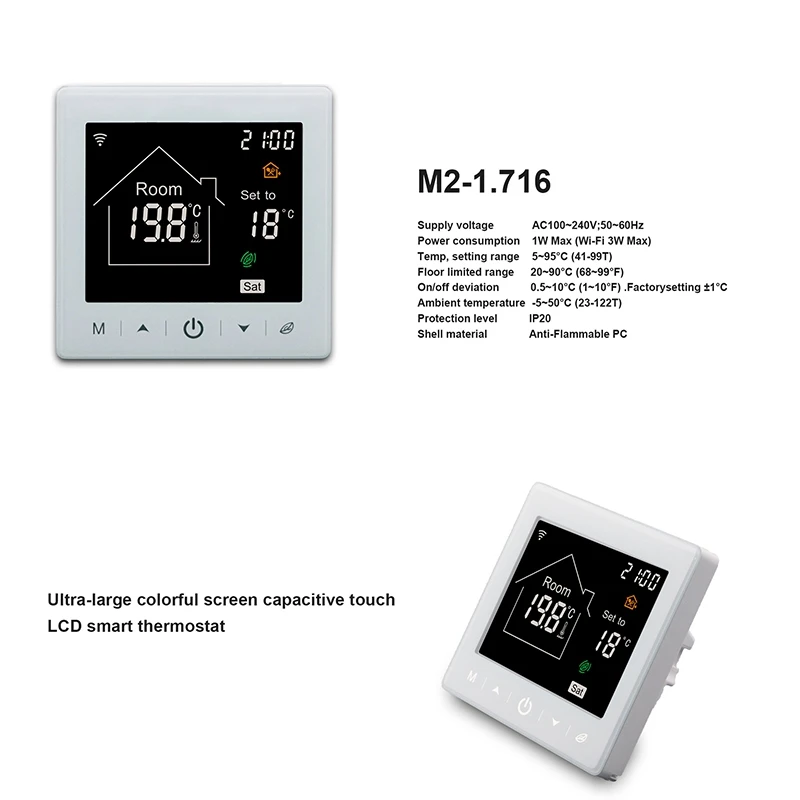 Thermostat de chauffage au sol électrique intelligent, contrôle de la température du sol chaud, Smart Home, Wi-Fi, Sotchi, 16A