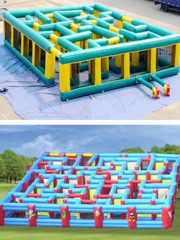 

Гигантский надувной лабиринт для детей и взрослых, спортивные мероприятия на открытом воздухе, надувной лабиринт-головоломка, курс для вечеринки, откат коммерческого класса