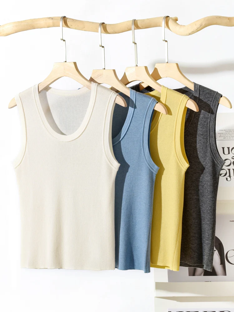 

Slim Fit round Ne Svel Knitted Vest Casual Versatile Top for Women Sli Spring Summer New Arrival YSY8884