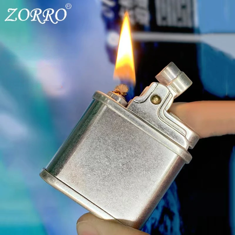 High-end Kerosene Lighter Pure Copper Push-type Creative Retro Novelty Button Ignition Portable Simple Windproof Lighter