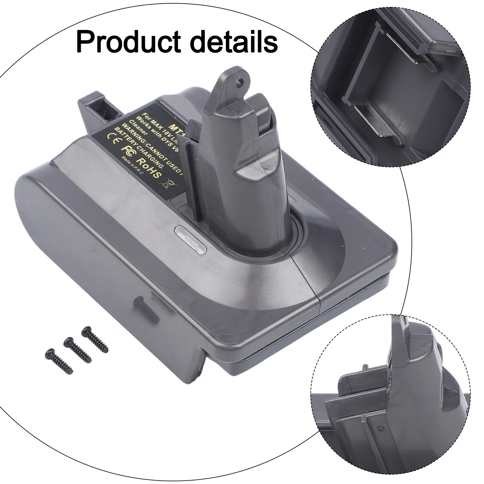 Brand New Li-ion Battery Converter Cleaner Replacement Safe Tool 1pcs 21.6V 8000mAh For V6/V7/V8 Battery Brand