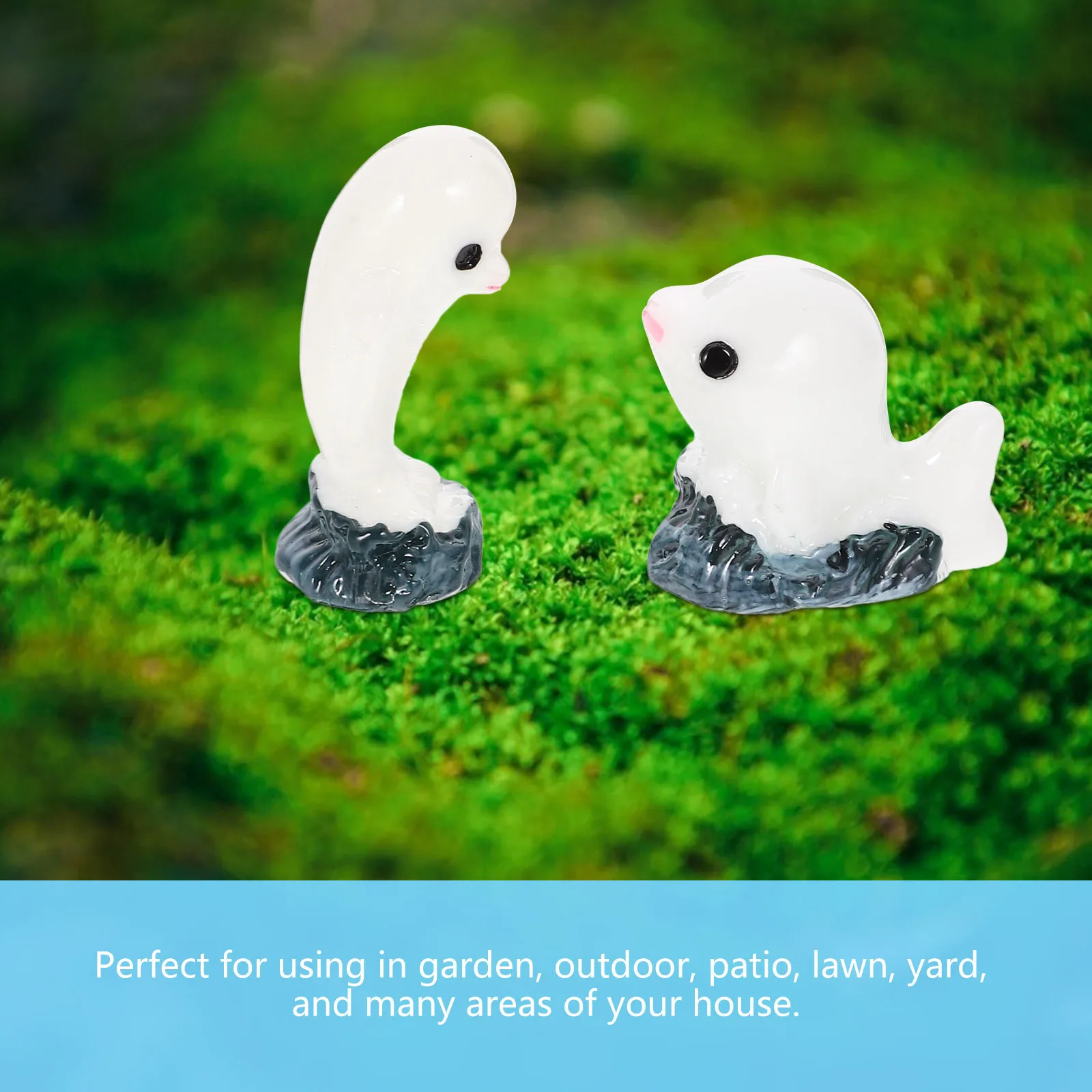 

8Pcs Resin Dolphin Shaped Adornment Mini Aquarium Decorations Micro Scene Garden Yard Lawn Ornament Mini Dolphin Figurines