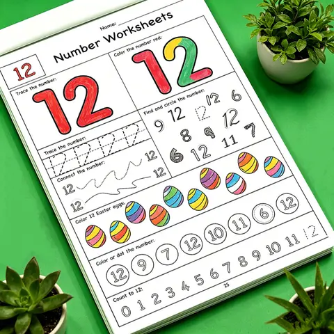 32 Pages Numbers Tracing Workbook Preschool Kids Digit Handwriting Counting Math Learning Textbook