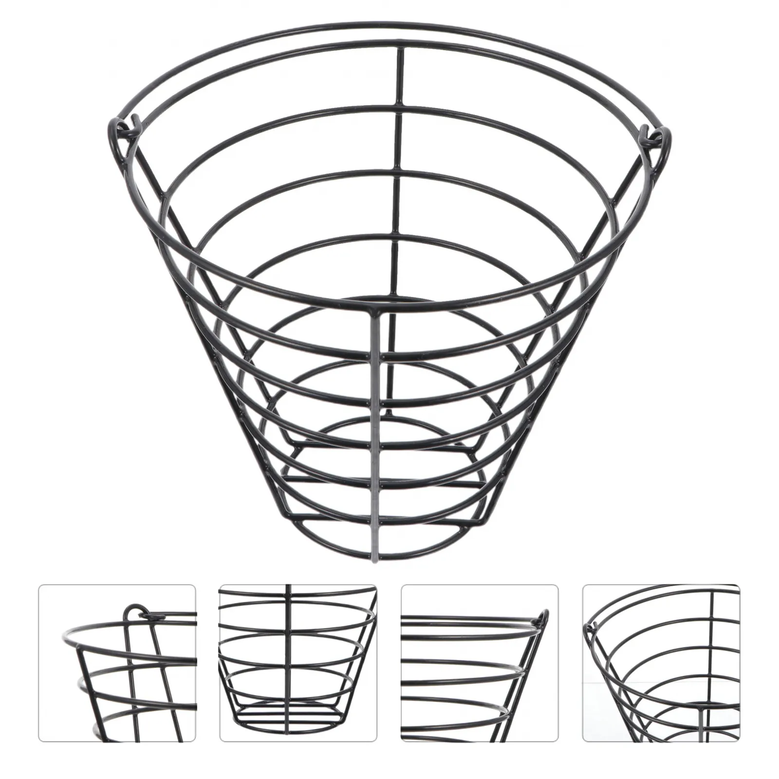 Large Capacity Metal Ball Basket Holds 50 Balls Sturdy Lightweight Iron Frame Ball Holder with Carry Handle for Gym Sports