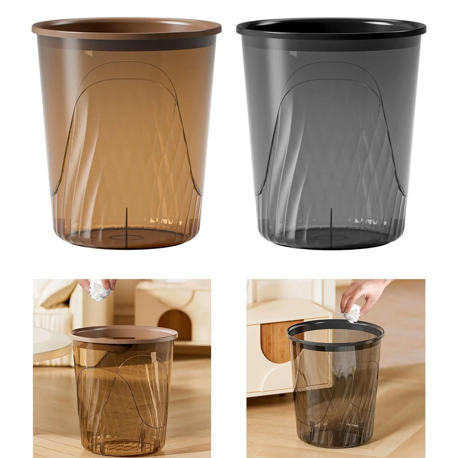 Trash Can Versatile Minimalist Rubbish Bin for Bedroom Toilet Living Room