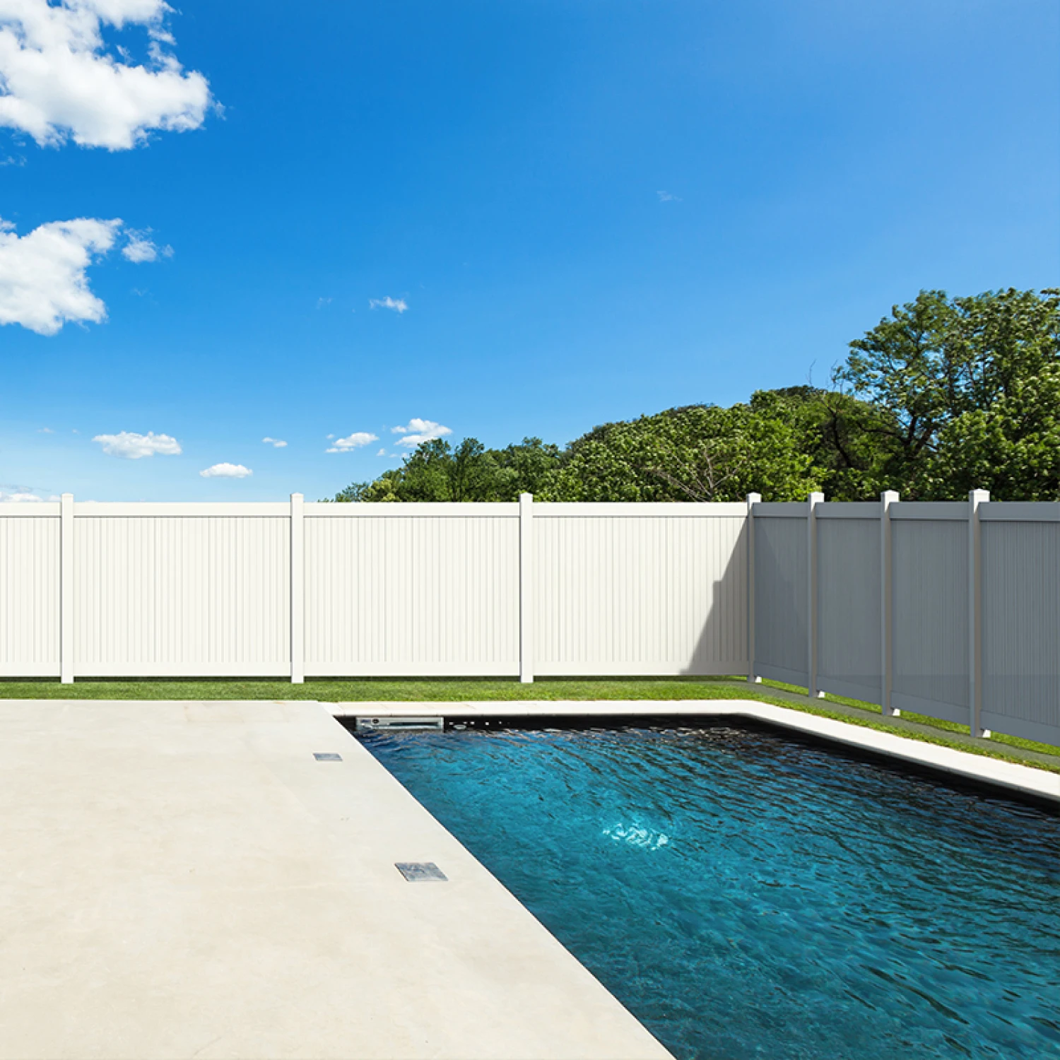 2pcs Privacy Fence Panels 6ft.H x 6ft.W White Vinyl Fence - Set of 2 Pcs