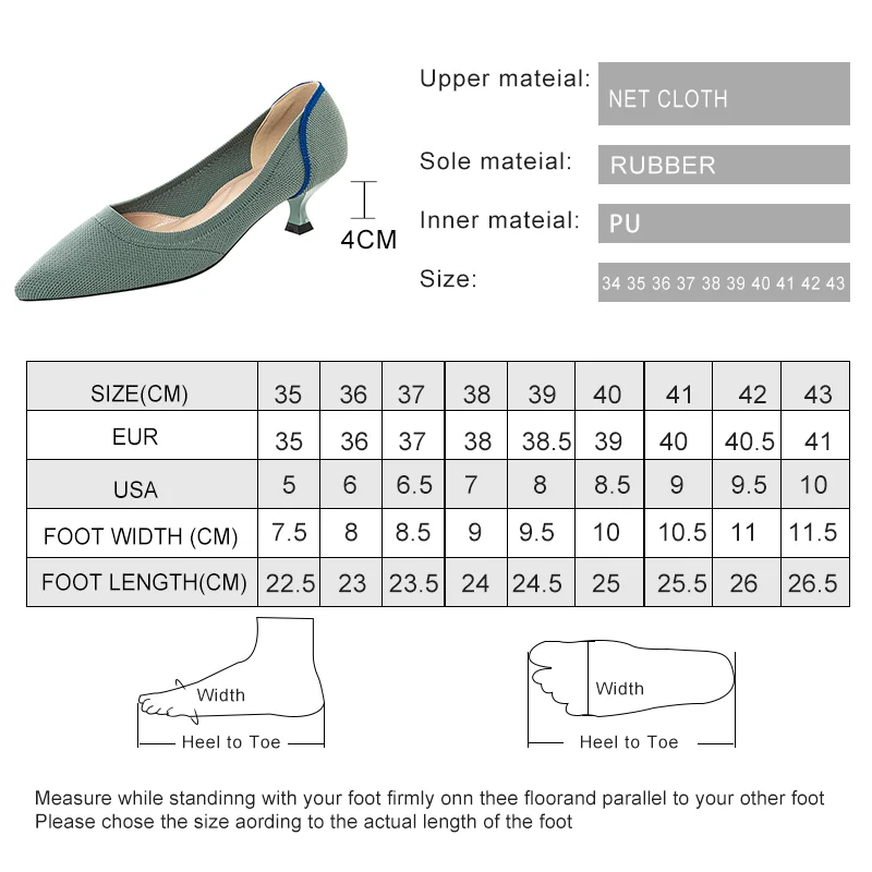 DIMANYU Dress Shoes Women Fashion 2024 New Knitted Shoes Women Plus Size 41 42 43 Sexy Mid Heels Ladies Shoes